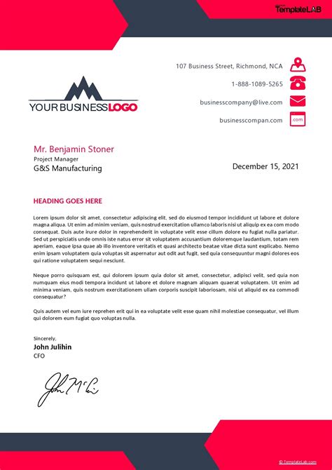 company letterhead template.